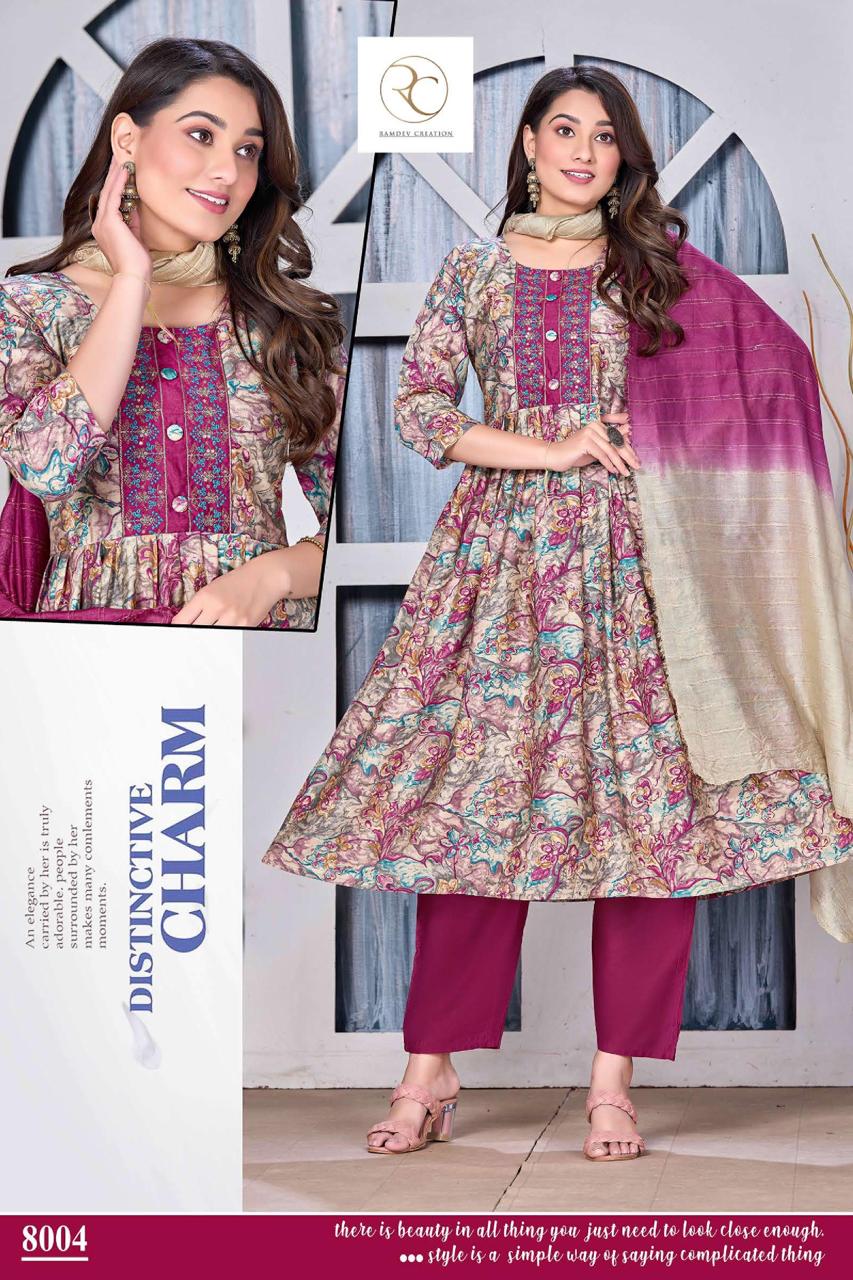 Rc Videshi Printed Modal Kurti With Bottom Dupatta Catalog
